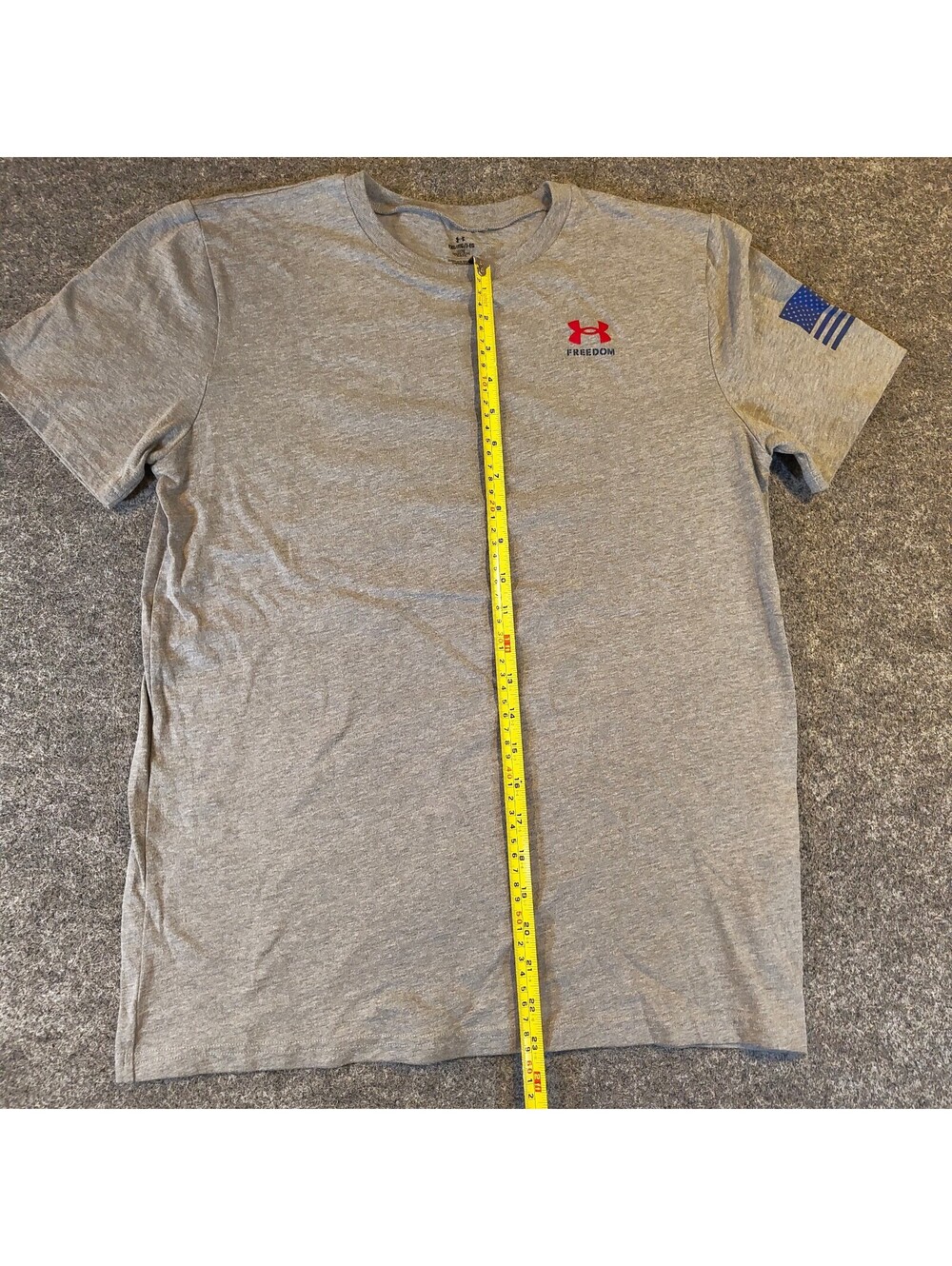 Under Armour Freedom US Flag Graphic T-Shirt Gray Youth YXL